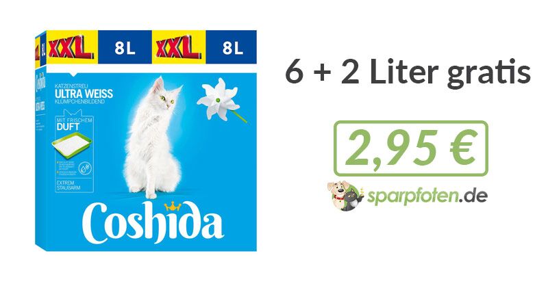 Coshida Katzenstreu XXL (6 + 2 Liter gratis) für 2,95 € bei LIDL